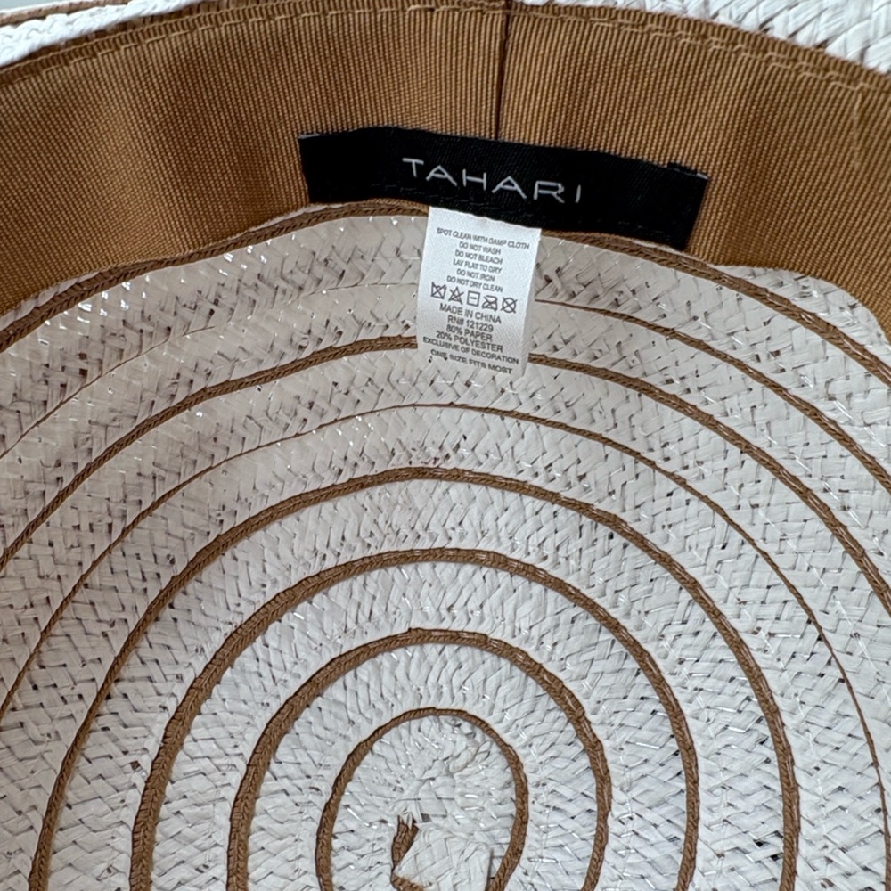 Tahari Tan and White Sun Hat NWT - Picture 4 of 5